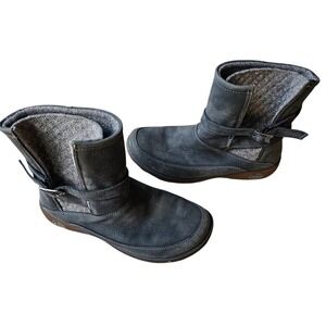 Chaco Hopi Grey Leather Felt Winter Comfy Boots Size 9